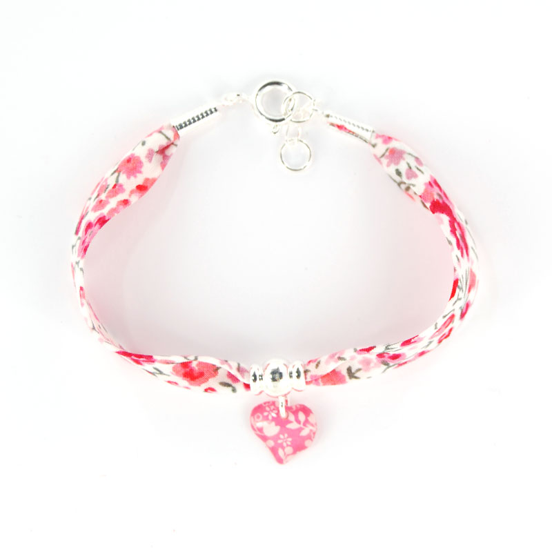 Ribbon Liberty Bracelet Ag925_Raspberry Heart
