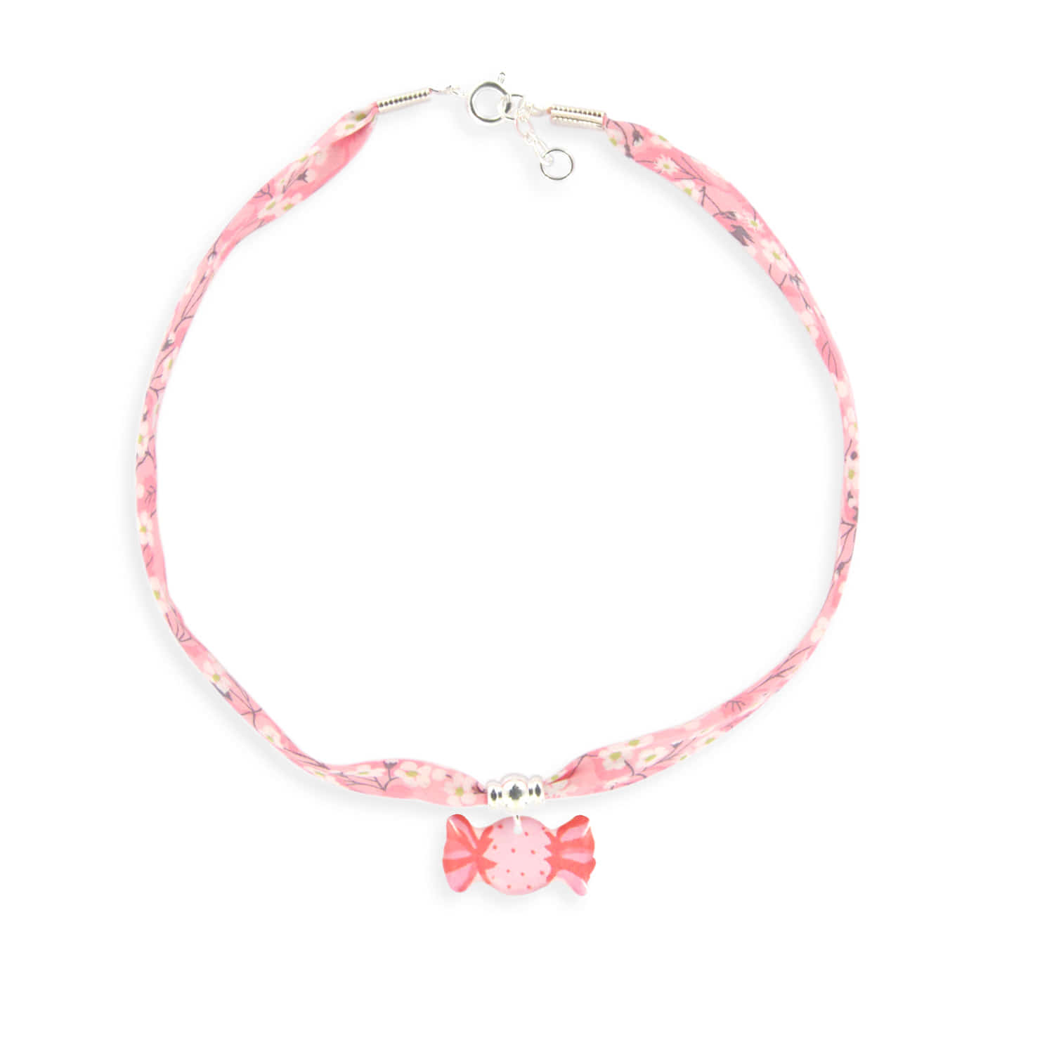 Ribbon Liberty Necklace Ag925_Pink Candy