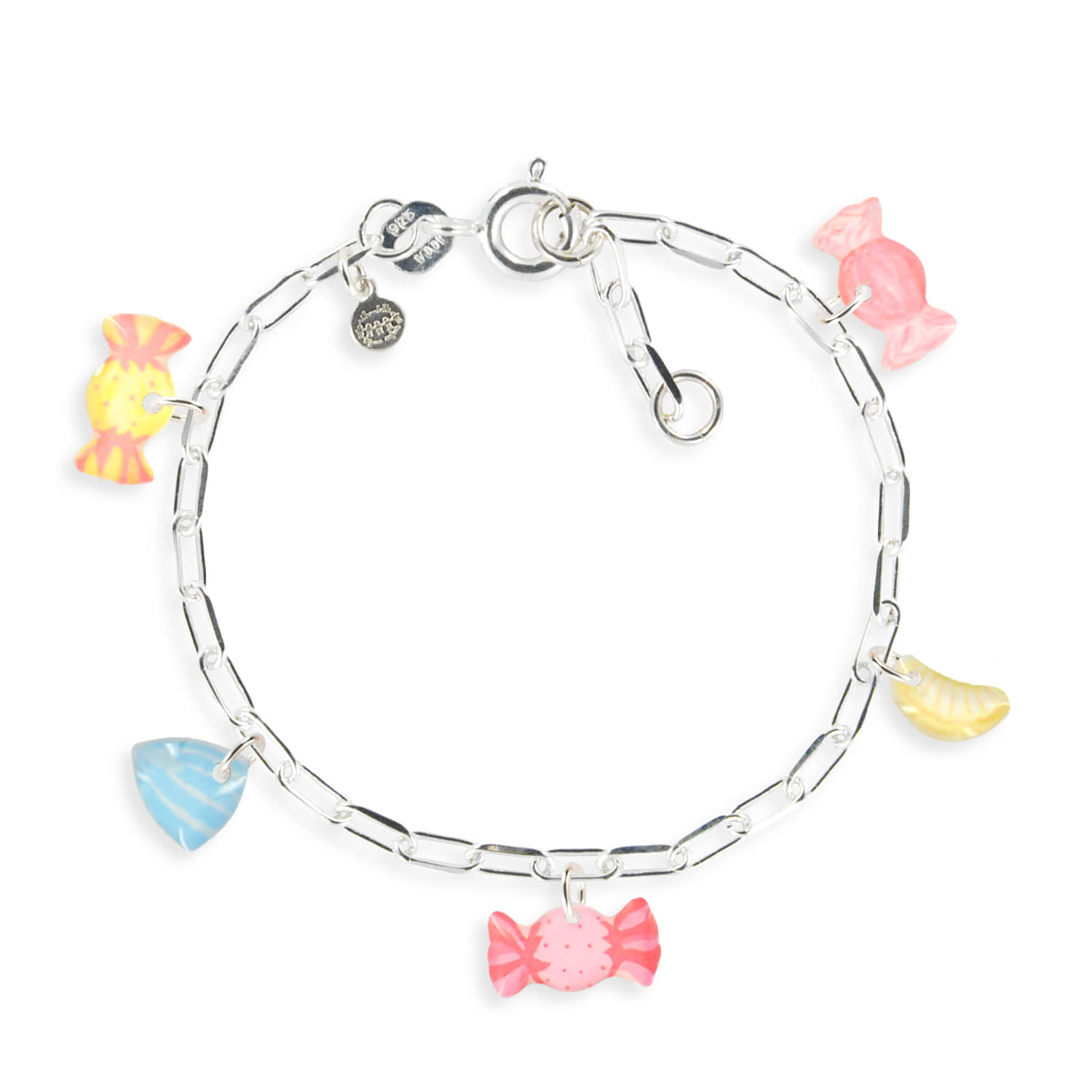 Figaro Silver Chain Bracelet Ag925_Pink Candy